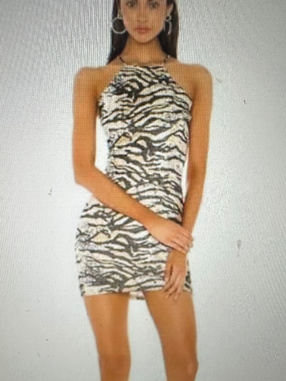 90’s Vintage Betsey Johnson Zebra Print Halter Dress. Like New
